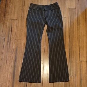 Alice + Olivia Brown Pinstripe Trousers